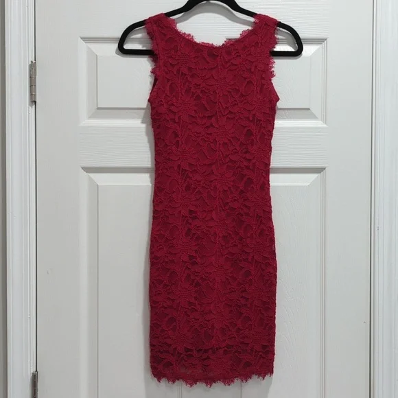 Jump | Dresses | Jump Apparel Red Lace Sleeveless Bodycon Knee Length Dress  Size Extra Small | Poshmark